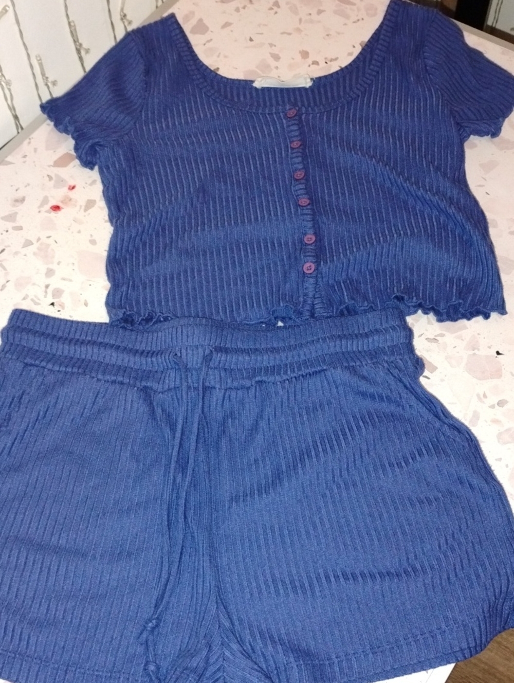 Double Zero Ribbed Short Pajama Set